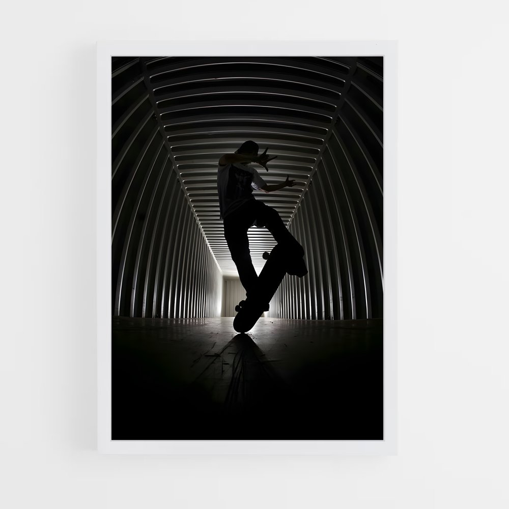 Poster Tricks dans le Tunnel – affiche Skateboard (vue 3)